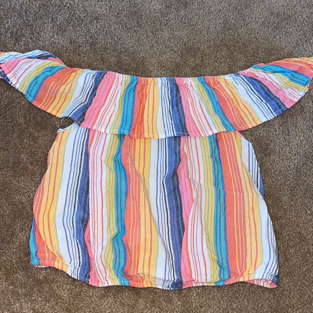 Stripe off the shoulder top